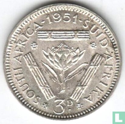 Afrique du Sud 3 pence 1951 - Image 1