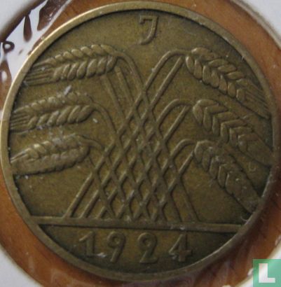 Duitse Rijk 10 reichspfennig 1924 (J) - Afbeelding 1