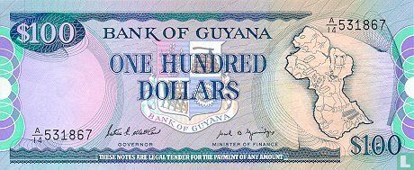 Guyana 100 Dollars ND (1989) - Image 1
