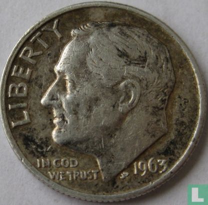États-Unis 1 dime 1963 (sans lettre) - Image 1