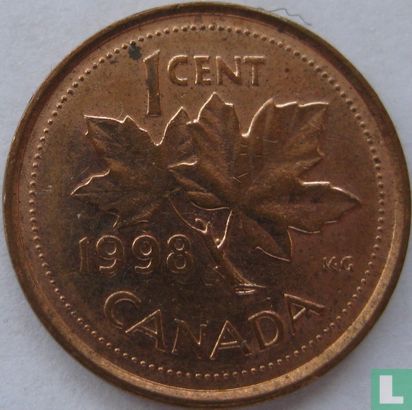 Canada 1 cent 1998 (zinc recouvert de cuivre - sans W) - Image 1