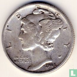 Vereinigte Staaten 1 Dime 1945 (normale S) - Bild 1
