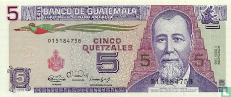 Guatemala 5 Quetzales   - Afbeelding 1