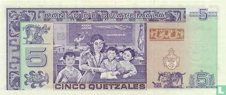Guatemala 5 Quetzales   - Afbeelding 2