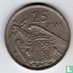 Spain 25 pesetas 1957 (70) - Image 1