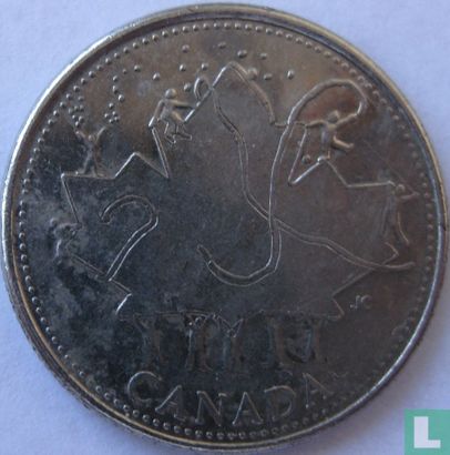 Canada 25 cents 2002 (kleurloos) "135th anniversary of Canadian confederation and 50th anniversary Accession of Queen Elizabeth II" - Afbeelding 2