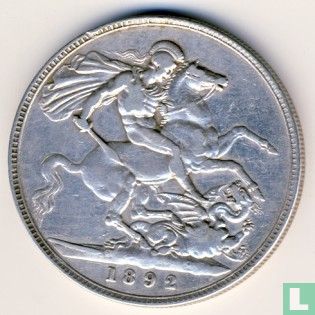 United Kingdom 1 crown 1892 - Image 1