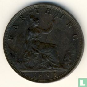Royaume-Uni 1 farthing 1893 - Image 1