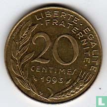 France 20 centimes 1993 (coin alignment) - Image 1