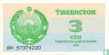 Uzbekistan 3 Sum 1992 - Image 1