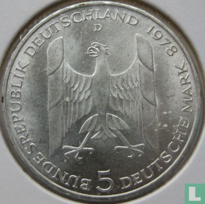 Allemagne 5 mark 1978 "100th anniversary Birth of Gustav Stresemann" - Image 1