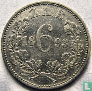 Zuid-Afrika 6 pence 1893 - Afbeelding 1
