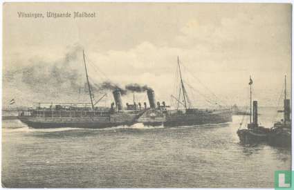 Mailboot bij het verlaten der haven