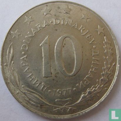 Joegoslavië 10 dinara 1977 - Afbeelding 1