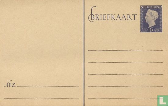 Briefkaart 'Wilhelmina type Hartz'