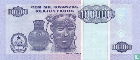 Angola 100.000 Kwanzas Reajustados  - Afbeelding 2
