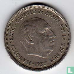 Spanje 25 pesetas 1957 (72) - Afbeelding 2
