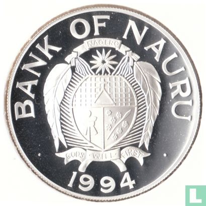 Nauru 10 dollars 1994 (PROOF) "Football World Cup in USA" - Image 1