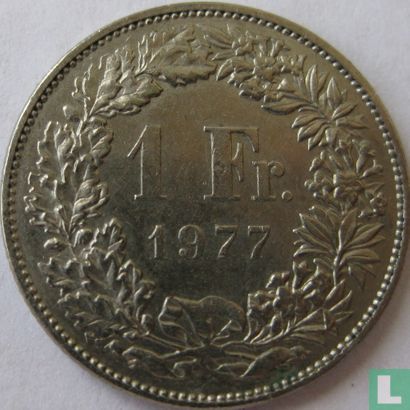 Zwitserland 1 franc 1977 - Afbeelding 1