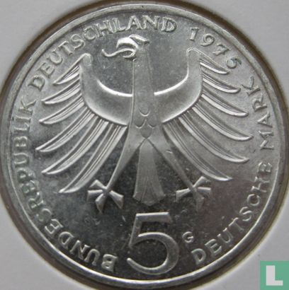 Duitsland 5 mark 1975 "100th anniversary Birth of Albert Schweitzer" - Afbeelding 1