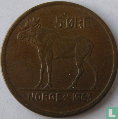 Norvège 5 øre 1963 - Image 1