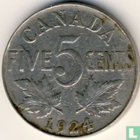 Canada 5 cents 1924 - Image 1
