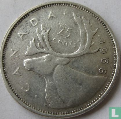 Canada 25 cents 1968 (silver) - Image 1