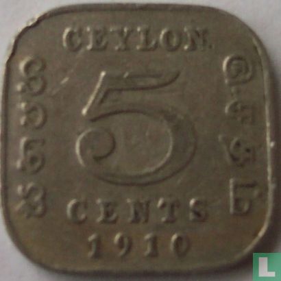 Ceylan 5 cents 1910 - Image 1