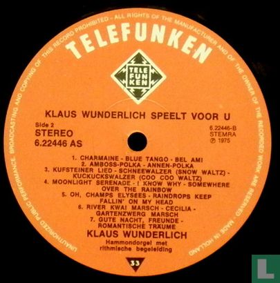 Klaus Wunderlich speelt voor u 28 wereldbekende melodiën - Image 3