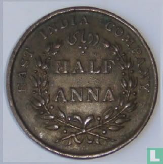 British India ½ anna 1835 (29.7 mm) - Image 2