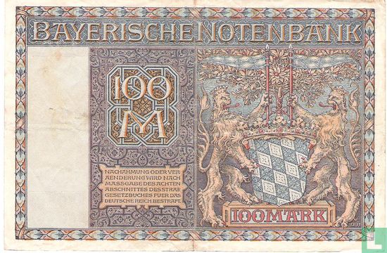 Bayerische Notenbank, 100 Mark 1922 - Afbeelding 2