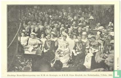 Plechtige Huwelijksinzegening van H.M. de Koningin en Z.K.H. Prins Hendrik der Nederlanden 7 Febr. 1901