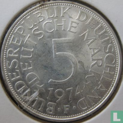Allemagne 5 mark 1974 (F) - Image 1