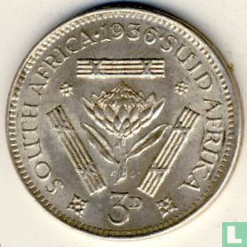 Afrique du Sud 3 pence 1936 - Image 1