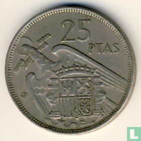 Spain 25 pesetas 1957 (58) - Image 1