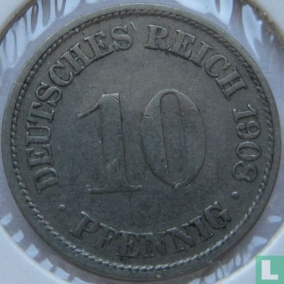Empire allemand 10 pfennig 1908 (F) - Image 1