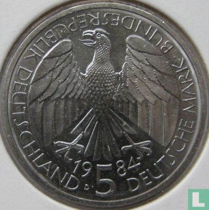 Allemagne 5 mark 1984 "150th anniversary Foundation of the German customs union" - Image 1