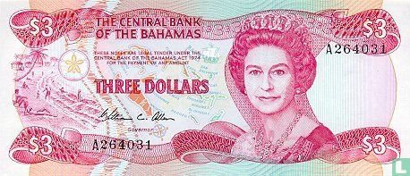 Bahama's 3 Dollars 1984 - Afbeelding 1