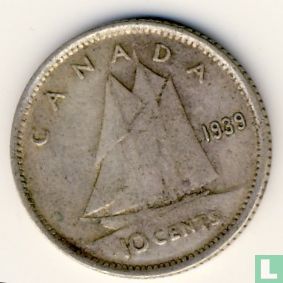 Canada 10 cents 1939 - Afbeelding 1