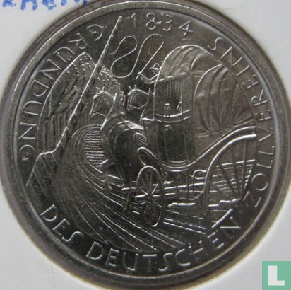 Allemagne 5 mark 1984 "150th anniversary Foundation of the German customs union" - Image 2