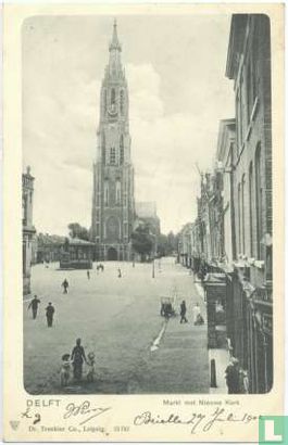 Delft - Markt met Nieuwe Kerk