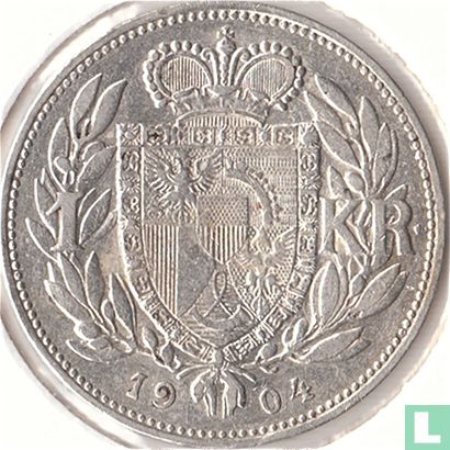 Liechtenstein 1 krone 1904 - Image 1