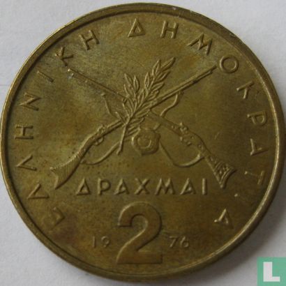 Grèce 2 drachmai 1976 - Image 1