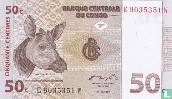 Congo 50 Centimes  - Afbeelding 1