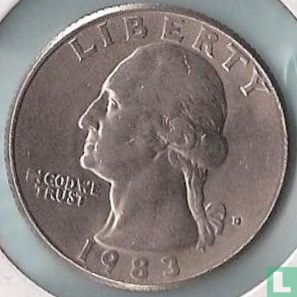 États-Unis ¼ dollar 1983 (D) - Image 1