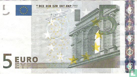 Zone Euro 5 Euro P-E-T - Image 1