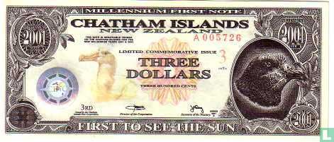 Chatham Islands 3 dollars 2001 - Afbeelding 1