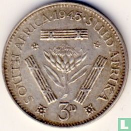 South Africa 3 pence 1945 - Image 1