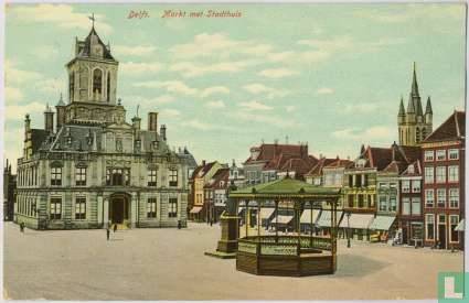 Delft - Markt met Stadhuis