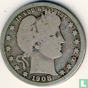 United States ¼ dollar 1908 (D) - Image 1